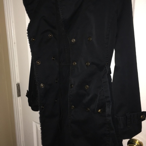 Navy double breasted trench coat - Picture 2 of 8